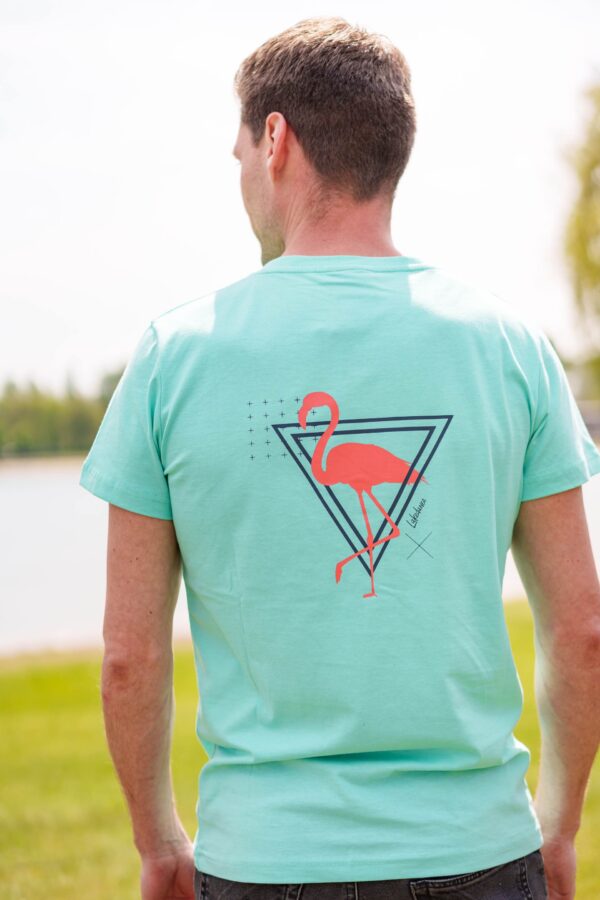 Lakedance slim-fit mannen T-shirt in de kleur aqua.