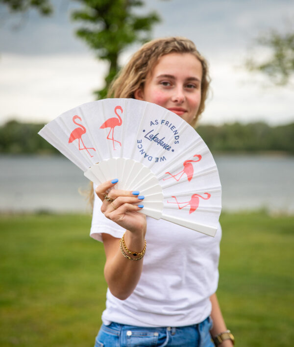 Waaier Lakedance flamingo & logo